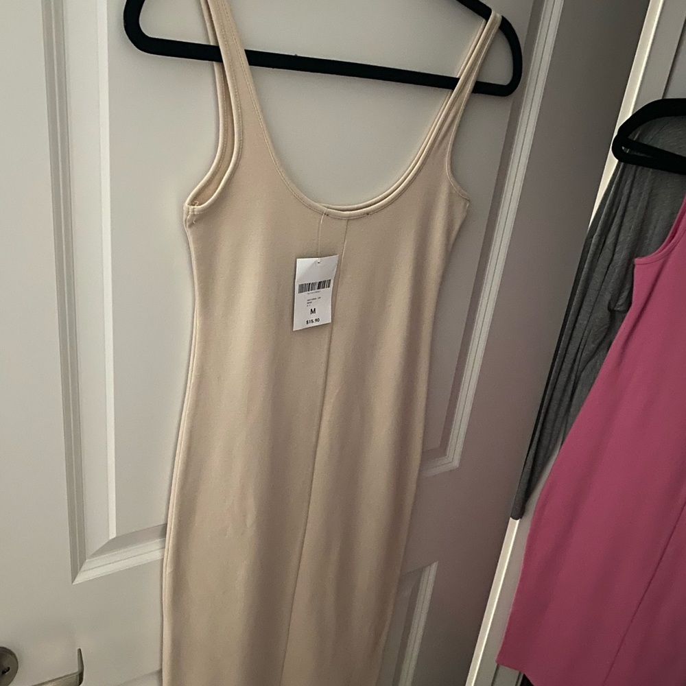 F21 Cream/ivory midi dress with back slit